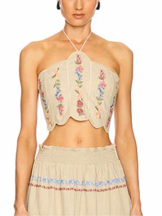Agua Bendita Tops - Agua bendita Serenity Blush Halter Top in Multicolor Sz small